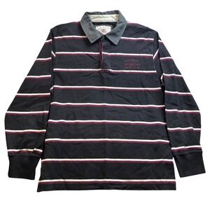 Blue Harbour Shirt Mens Large Striped Rugby Preppy‎ Academia Athletic Athleisure